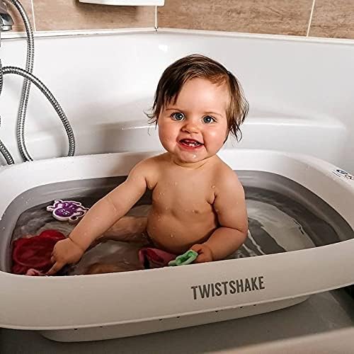 Twistshake Kit de Baño para Bebé - Set de 3, Bañera Plegable + Cojín +  Jarra de Baño, Ligero - Portátil - Fácil de Limpiar, Diseño Ergonómico